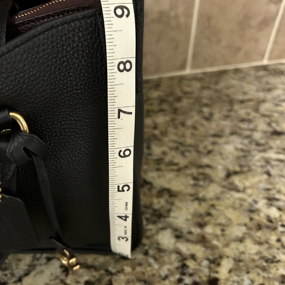 Coach Tote Bag in black and tan leather. - Picture 7 of 8